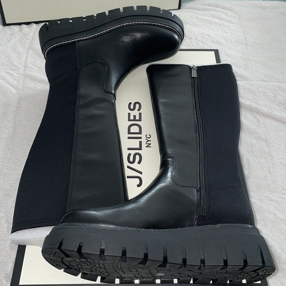 NWT J/SLIDES TYRONE Black Leather Knee High Boot - Picture 8 of 12